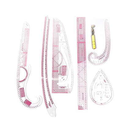 7pcs French Curve Ruler Set High Accuracy Complete Tools Sewing Rulers Set with Scale for Beginners Tailors Pattern Making
