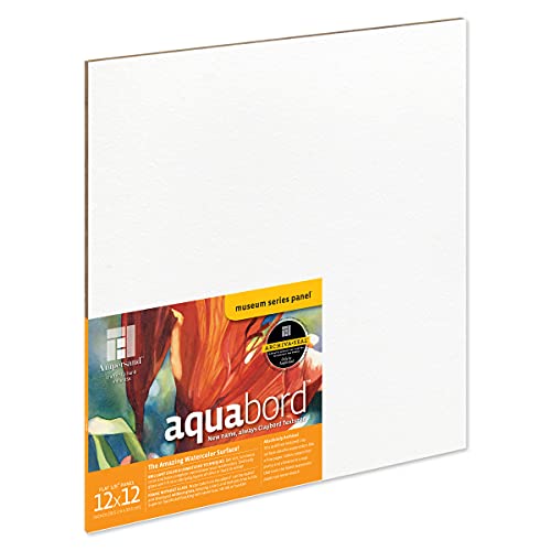 Ampersand Aquabord Panel for Watercolor and Gouache, 1/8 Inch Depth, 12X12 Inch (CBT122) - color: Flat Profile, size: 1/8 Inch, 12" x 12"