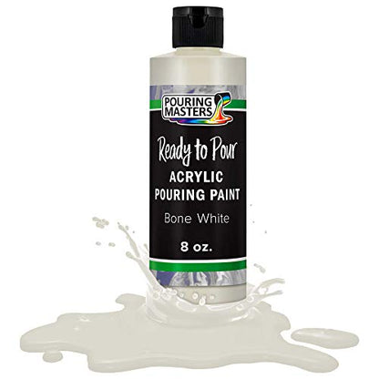 Pouring Masters Bone White Ready to Pour Acrylic Pouring Paint - Premium 8-Ounce Pre-Mixed Fluid Acrylic Paint - Fluid Art Supplies for Canvas, Wood, Paper, Tile & Rocks | Premium, Pre-Mixed Fluid Acrylic Paint - Fluid Art Supplies for Canvas, Wood, Paper