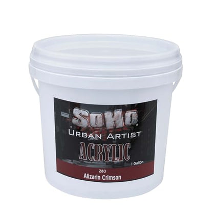 Soho Urban Artist Heavy Body Acrylic Paint, Alizarin Crimson - 1 Gallon, Acrylic Paint Set for Artists, Thick & Creamy, Excellent Coverage, Permanent Water-Resistant Film - color: Alizarin Crimson, size: 128 Ounce (Pack of 1)