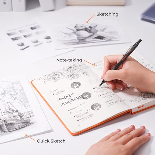 Nicpro 2 PCS Mechanical Pencil 0.5mm & 0.7 mm with Case | MP1000 Metal Artist Pencil Set with 4 Tubes HB Lead Refills, 2 Erasers, 9 Eraser Refills For Writing Drafting, Sketch, Black - color: Black
