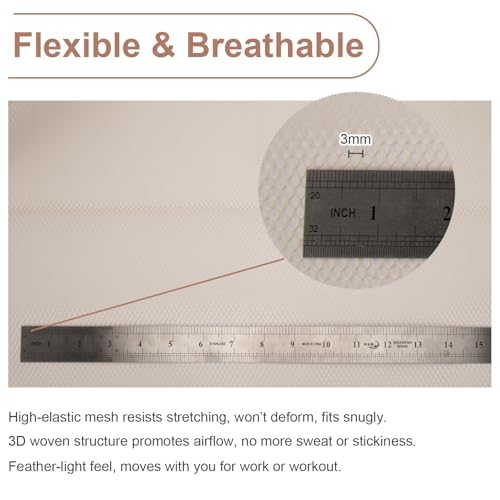 59" x 72"(2 Yards) Natural Mesh Fabric | Slightly Stretchy for Sewing Projects, Backpack Pocket and Straps, Netting Clothes and Shopping Bag - color: Natural