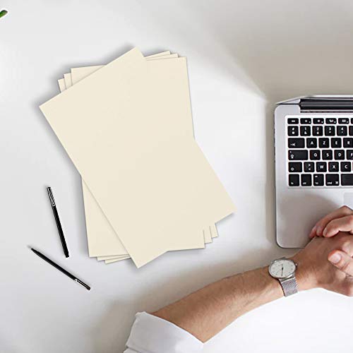 JAM PAPER Vellum Bristol 65lb Cardstock - 11 x 17 Ledger Size Coverstock - 147 gsm - Creme - 50 Tabloid Sheets/Pack - color: Cream, size: 11" x 17"