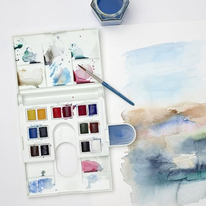 Winsor & Newton Cotman Watercolor Paint Set, 14 Half Pan Field Set - style: 14 Half Pan Field Set