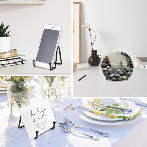 LIONWEI LIONWELI Black Decorative Plate Stand Holder Picture Frame Stand Easel Display Stand - size: 3 inch (2 pieces)