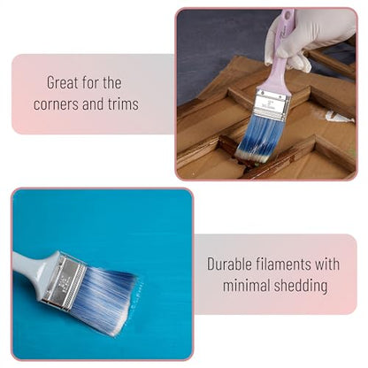 Bates 4Pack Plastic Handle Paint Brushes - Pastel Colors, Stain, Furniture & Wall Painting - color: Pastel Plastic Handle, size: 4 Pack, 1.5", 2", 2.5", 3"