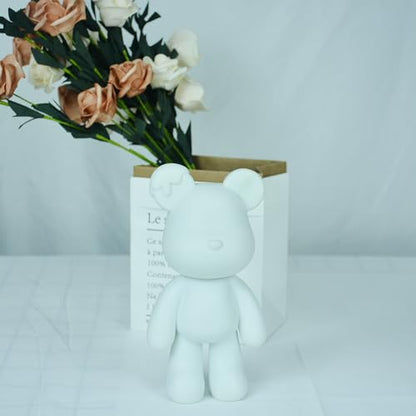 Fluid Bear Painting Figurine, DIY Bear Figure for Home Decoration (8 Inch, Blank Mold) - size: 8 Inch