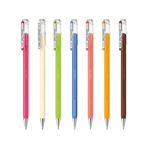 Pentel Matte Hop Sweet Color Ballpoint Pen, 7 Colors, K110-V7STB - color: 7 Colors Sweet