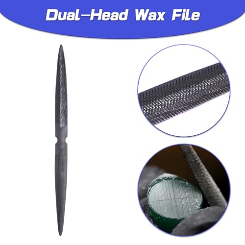 Jewelry Wax Carving Tools Set with Ring Tubes, Hole Expander and Carbon Steel File for Ring Casting and Design Lost-Wax Casting (Blue)