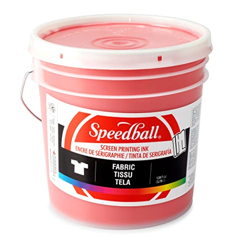 Speedball 046011 Fabric Screen Printing Ink, 128 fl. oz., Red - color: Red, size: 128 fl oz