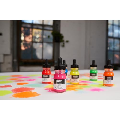 Liquitex Professional Acrylic Ink, 1-oz (30ml) Jar, Fluorescent Red - color: Fluorescent Red, style: 1-oz Jar