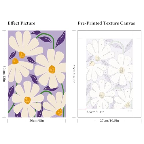 Fountor 6 Pack Paint by Numbers Kit for Adults Beginner Flowers 8x12 Inch - color: LKOP6P-3