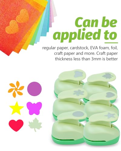 UCEC Paper Punches for Crafting, 3 Pcs Craft Scissors Decorative Edge - style: 6 Different Punch & 4 Mini Punch & 3 Craft Scissor