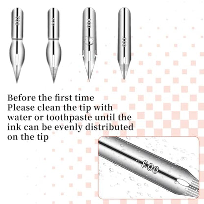 Piriuuo 14 Pcs Dip Pen Set Nib Pen Holder Comic Pen Nib Set G Pen Ink Nib Calligraphy Pen Nibs Wooden Drawing Pen Holder with Stainless Steel Pen Nibs Dip Pens for Writing, Painting, Signing