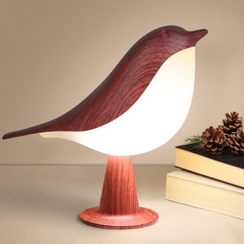 VoMii Bird Desk Lamp, Small Table Lamp Cordless Touch Dimmable Night Light with 3 Color Temperature, Rechargeable Decorative Lamps for Bedroom Bedside Nightstand, Desk Decor, Bird Gifts - color: Red Bird Lamp
