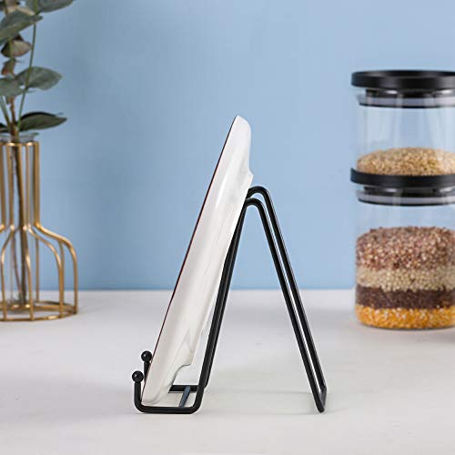 Artliving Plate Stands for Display - Iron Easel Stand Plate Holder Display Stand Picture Frame Stand for Pictures | Photo|Decorative Plate |Dish | Tabletop Art - 6 inch-Black - size: 6“（2 pack）