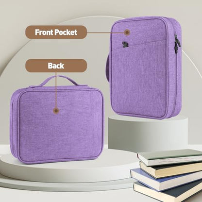 Bible Cover Bag With For Women Men Scripture Study Carrying Book Cover - color: violet