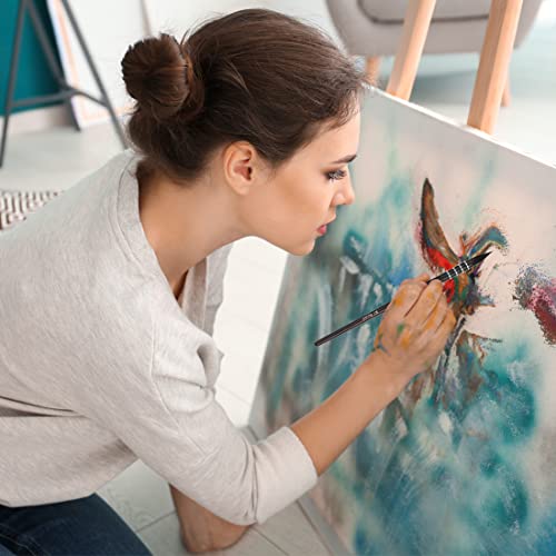 Artist Paint Brush Organic Synthetic Blue Squirrel Horse Hair Set of 10 for Watercolor Acrylic Gouache Oil and Tempera Painting