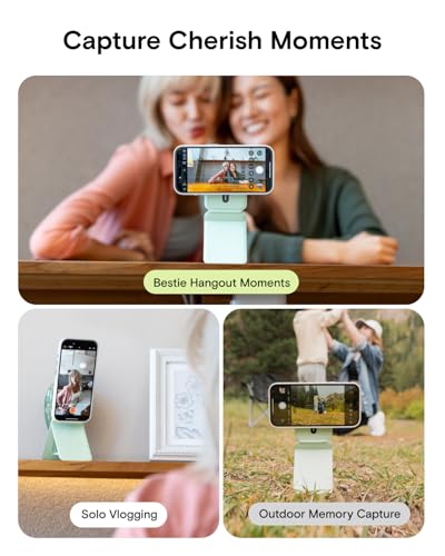 MOFT Phone Stand, Magnetic Phone Tripod Stand Stain-Resistant MOVAS Leather & Angle Adjustment & Strong Magnets Tripod for iPhone 17/16/15/14/13/12 (Included Metal Ring)-Blush - color: Blush, size: Without Card Slot