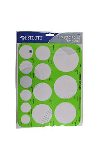 Westcott T-826 Jumbo Circles Template, Plastic Shape Template Tool, 8.75 by 11.5 in