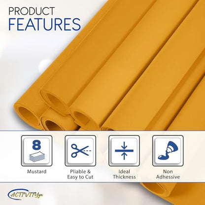 Mustard EVA Foam Sheets, 6 x 9 Inch, 2mm Thick – Foam Paper for DIY Arts and Crafts, School Projects, and More – 8 Pack - color: Mustard