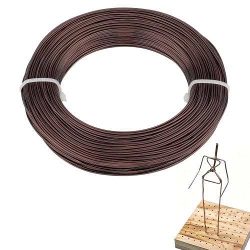 18 Gauge Aluminum Craft Wire, 164FT 1mm Bendable Metal Wire for Jewelry Making, Wreath Making, Beading(Coffee Brown) - color: Coffee Brown