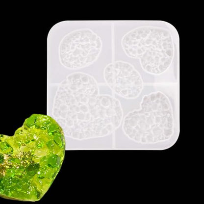 Crystal Stones Pendant Resin Molds, 5-Cavity Necklace Jewelry Silicone Molds for Epoxy Resin, DIY Casting Craft Mold for Keychain Jewelry Making