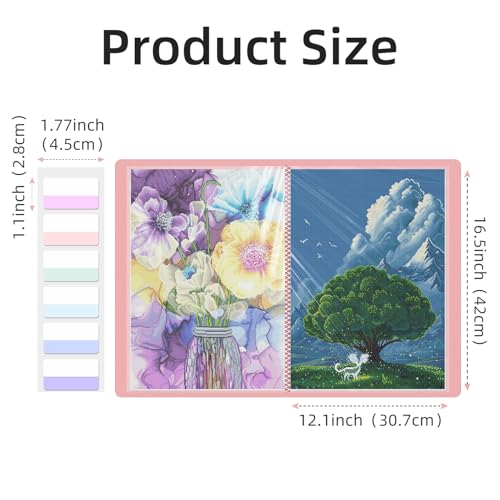 A3 Diamond Painting Storage Book, 60 Views Art Portfolio Presentations Folder with 30 Pages Protectors, 17.3x12.8in - color: Pink