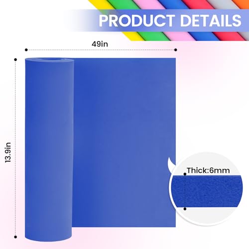Do²ping Blue Eva Foam Sheets roll, 6mm eva Craft Foam 49''x13.9'' High Density 86kg/m3 for Cosplay - color: Blue, size: Thickness 6mm