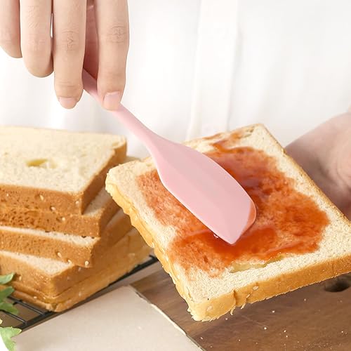 4 PCS Mini Silicone Spatulas 8.2 Inch Rubber Spatula,Nonstick Cookware - color: Purple Green Pink Yellow