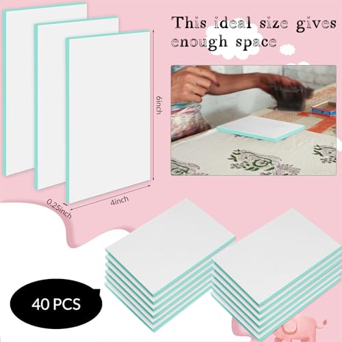Frienda 40 Pcs 4"x6" Rubber Carving Blocks Linoleum Block Stamp Making Kit Soft Rubber for Craft Project Beginners Stamp Maker Printmaking Supplies (White and Green) - color: White and Green