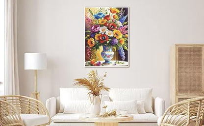 COHAYISY Flowers Diamond Painting Kits for Adults, Bouquets Diamond Art for Beginners, vases Diamond Round 5D Full Drill Paint with Diamonds Pictures Gem Art Painting Kits DIY Crafts Kits 12x16inch - color: 25-18 Bouquets