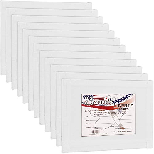U.S. Art Supply 8 X 10 Inch Art Canvas Board Panels 12 Pack - 8 Ounce - size: 8" x 10"