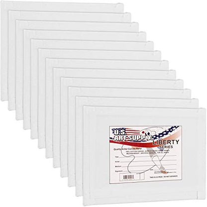 U.S. Art Supply 8 X 10 Inch Art Canvas Board Panels 12 Pack - 8 Ounce Heavyweight Cotton Acid Free Canvases for Painting Acrylics and Watercolor (1 Case of 12 Single Canvas Painting Panels) - size: 8" x 10"