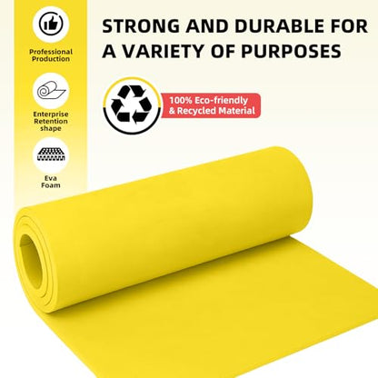 Do²ping Yellow Eva Foam Sheets Roll, 10mm EVA Craft Foam 39''x13.9'' High Density 86kg/m3 for Halloween Cosplay DIY - color: Yellow, size: Thickness 10mm