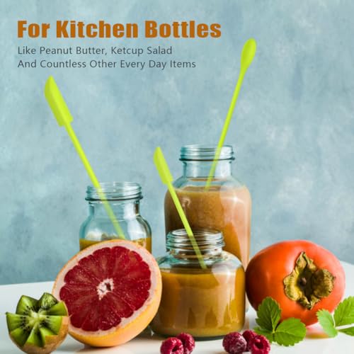 Silicone Spatula Set 6Pcs, Mini Jar Scraper for Makeup & Food | Mini spatulas reach every last drop in jars and bottles, reducing waste for food, cosmetics and personal care products. - color: Green