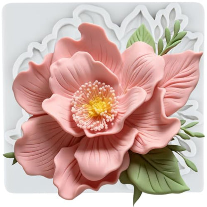 Peony Flower Polymer Clay Mold Flower Silicone Molds - color: Style Z