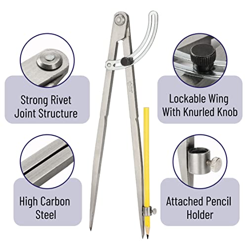 Mr. Pen- Professional Compass for Woodworking, Compass with Wing