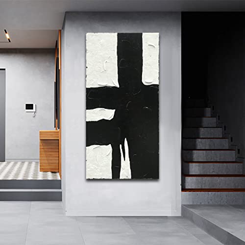 NANKAI Art Hand-drawn minimalist black and white abstract art oil painting - color: NKHB008