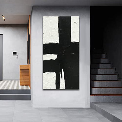 NANKAI Art Hand-drawn minimalist black and white abstract art oil painting - color: NKHB008