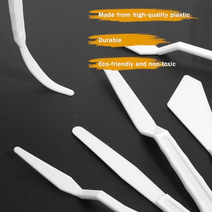 Plastic Palette Knives Set, 30 Pieces Spatula Palette Knives Thin Flexible Art Knife Tools for Mixing, Spreading, Scratching, Layering Colors, Oil Acrylic Watercolor Painting