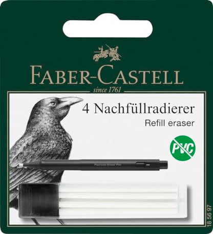 Faber-Castell - Replacement Eraser Precision Eraser Pen | 4 refill erasers for eraser pen for precise removal of pencil lines - style: 4 replacement erasers