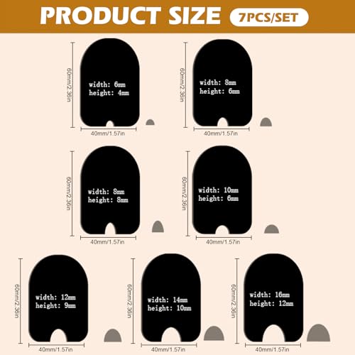 7pcs Pottery Ribs Tool Set, HSSZXFR 6x4cm Pottery Clay Ribs for Plate Bowl Slab Forms, for DIY Carving Molds Shapes Sculpting Texturing Mud Trimming, Home or Studio Use
