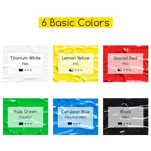 MEEDEN Bulk Acrylic Paint Set: 6 Basic Colors 1/2 Gallon (2L /67.6 oz.) Large Acrylic Paint with Pump Lid - Ideal for School & Studio - color: 6 Basic Colors