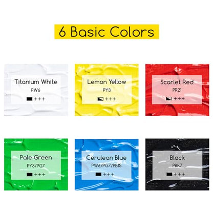 MEEDEN Bulk Acrylic Paint Set: 6 Basic Colors 1/2 Gallon (2L /67.6 oz.) Large Acrylic Paint with Pump Lid - Ideal for School & Studio - color: 6 Basic Colors