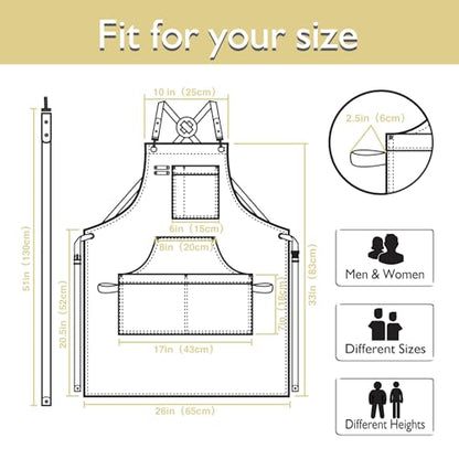 Kitchen Apron, Work Apron, Canvas Apron, Amber - color: Amber