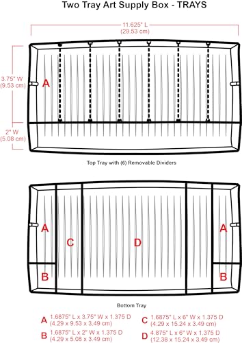 ArtBin 6892AG 2-Tray Art Supply Box, Portable Art & Craft Organizer with Lift-Up Trays, [1] Plastic Storage Case, Gray/Black - style: Two Tray