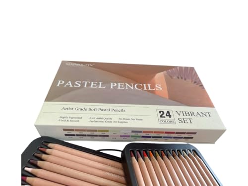 12-Pack Grey Tone Square Soft Pastels&24 Colors Soft Pastel Pencils