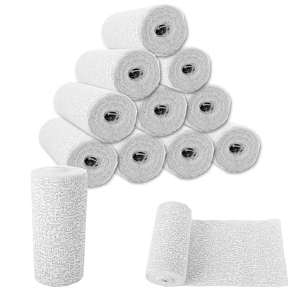12 Pack Plaster Cloth Rolls Bulk, Each Roll 6”x 180” Plaster Cloth Gauze Bandage, Gauze of Paris Strips for Crafts, Modeling, Belly Cast, Masks, Scenery (6In x 15Ft/ 5Yd)