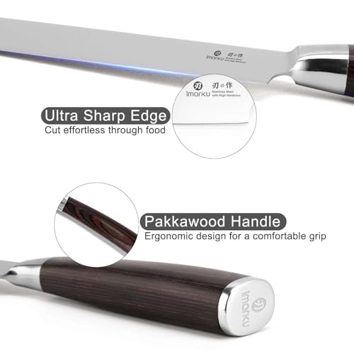 imarku Japanese Chef Knife-Sharp Kitchen Knife 8 Inch, Gift for Mom & Dad | Chef's Knives HC Steel Paring Knife, Unique Gifts for Men and Women, Kitchen Gadgets with Gift Box, Gyutou Knives - color: brown and silver